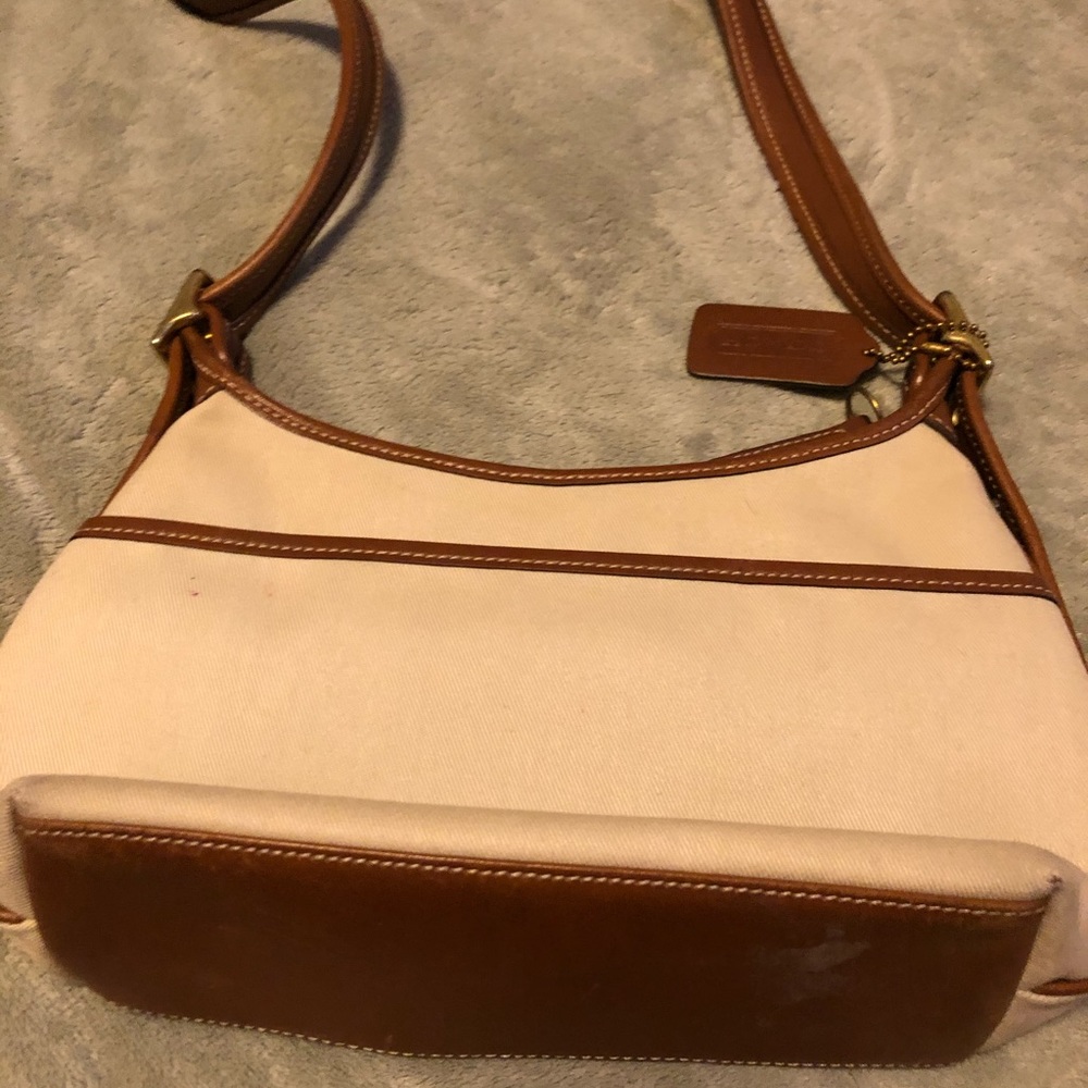 Vintage cream fabric Coach bag